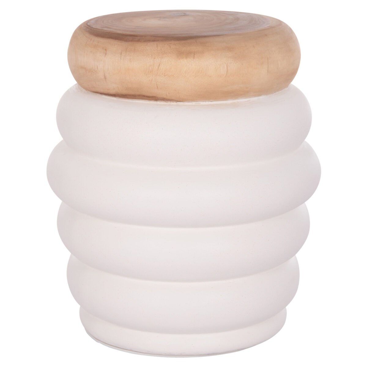 trapezi-boithitiko-fb91817202-fiber-ceme ΣΚΑΜΠΟ PUFFAT LH10.18172.02 FIBER CEMENT ΛΕΥΚΟ- ΞΥΛΟ TEAK TOP Φ45x46Υεκ. - Image 1