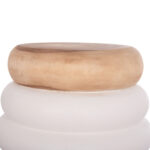 ΣΚΑΜΠΟ PUFFAT LH10.18172.02 FIBER CEMENT ΛΕΥΚΟ- ΞΥΛΟ TEAK TOP Φ45x46Υεκ. - Image 4