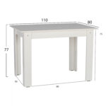 ΤΡΑΠΕΖΙ ΚΟΥΖΙΝΑΣ 110x80x77Υεκ. ΛΕΥΚΟ LH10.2428.03 - Image 2