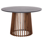 ΤΡΑΠΕΖΙ ΣΤΡΟΓΓΥΛΟ ΕΞ.ΧΩΡΟΥ CRISTOBAL LH10.6235 ΞΥΛΟ ΑΚΑΚΙΑΣ-CEMENT TOP Φ120x77Υεκ