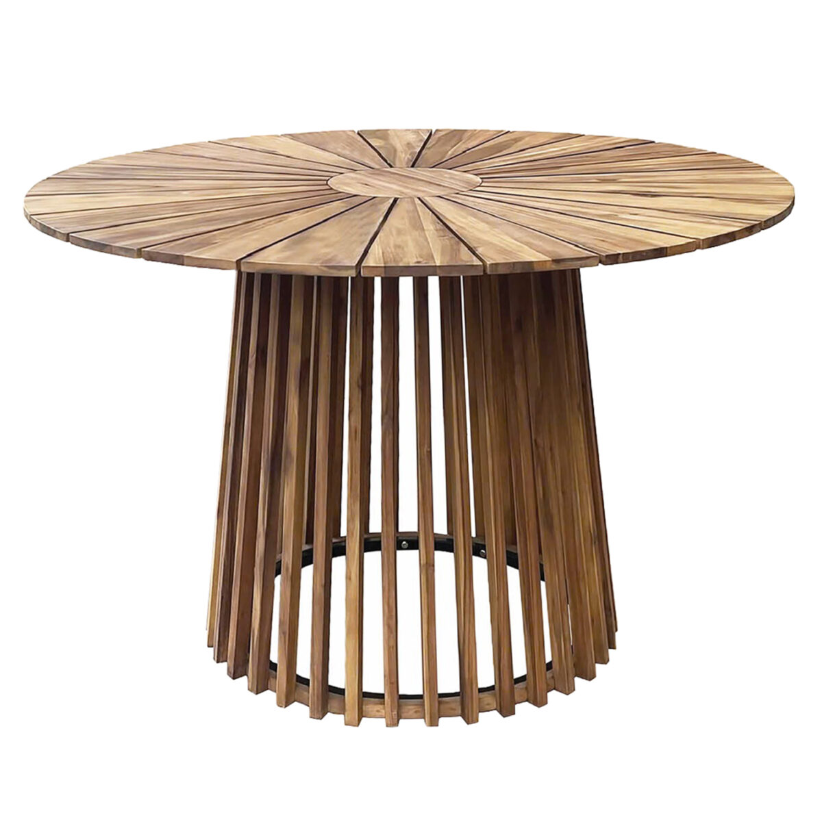 ΤΡΑΠΕΖΙ ΤΡΑΠΕΖΑΡΙΑΣ ΕΞ.ΧΩΡΟΥ CRISTOBAL LH10.6234 ΞΥΛΟ ΑΚΑΚΙΑΣ-ΜΕΤΑΛΛΟ Φ120x76Υεκ - Image 1