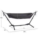 ΑΙΩΡΑ CRAVE LH10.6304.01 ΑΝΘΡΑΚΙ ΜΕΤΑΛΛΙΚΟΣ ΣΚΕΛΕΤΟΣ-ΣΚΟΥΡΟ ΓΚΡΙ ΥΦΑΣΜΑ 265x93x105Υεκ - Image 2