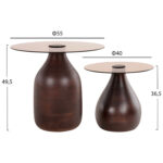ΒΟΗΘΗΤΙΚΑ ΤΡΑΠΕΖΑΚΙΑ 2ΤΜΧ CHANG LH10.9668 ΞΥΛΟ MANGO-ΓΥΑΛΙ TOP Φ55x49,5Υ & Φ40x36,5Υεκ. - Image 2