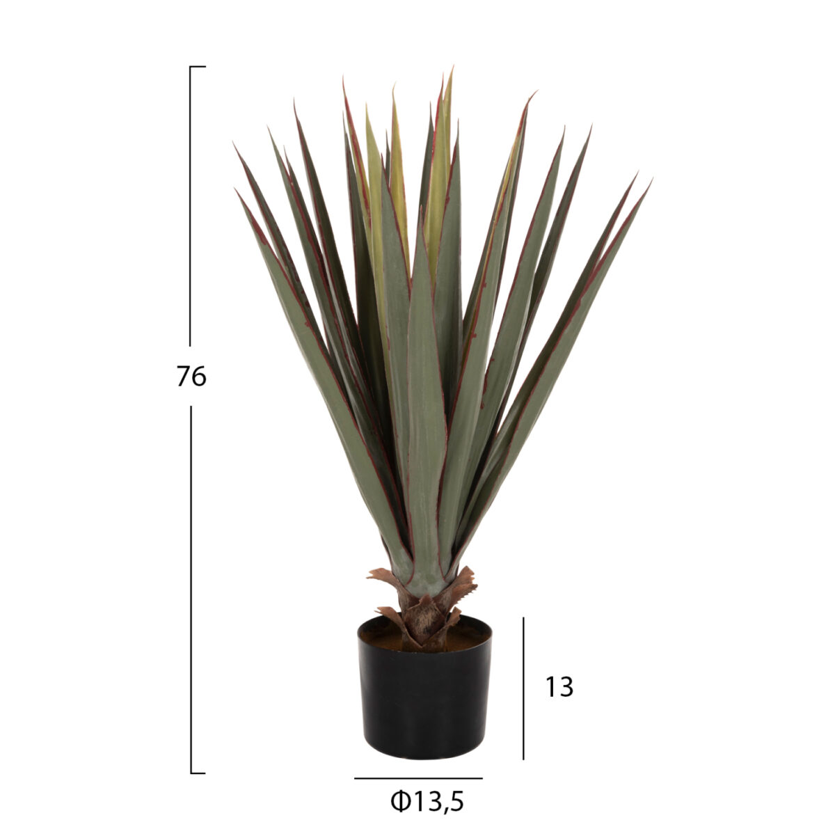 ΔΙΑΚΟΣΜΗΤΙΚΟ ΣΥΝΘΕΤΙΚΟ ΦΥΤΟ LH10.7985 SISAL AGAVE ΣΕ ΓΛΑΣΤΡΑ  Φ13,5x13-76Υεκ. - Image 2