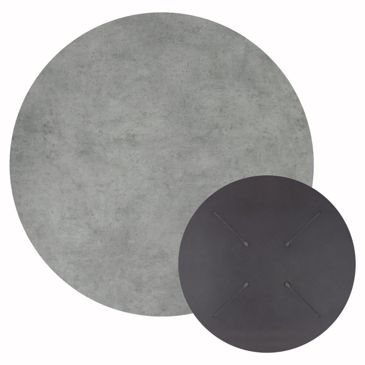 ΕΠΙΦΑΝΕΙΑ ΤΡΑΠΕΖΙΟΥ HPL ΣΤΡΟΓΓΥΛΗ LH10.5842.32 CEMENT Φ70εκ. - Image 1