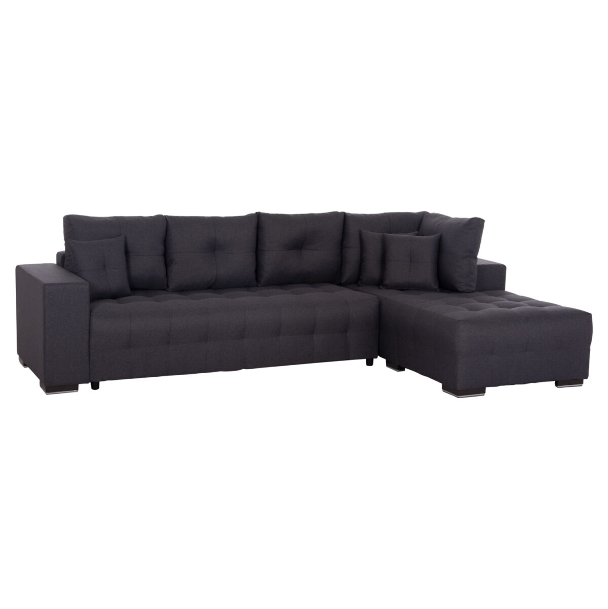 ΓΩΝΙΑΚΟΣ ΚΑΝΑΠΕΣ-ΚΡΕΒΑΤΙ ΜΕ ΑΠΟΘ.ΧΩΡΟ TRENDSTON LH10.3302.01R ΓΚΡΙ ΥΦΑΣΜΑ 298x177x95Υεκ - Image 1