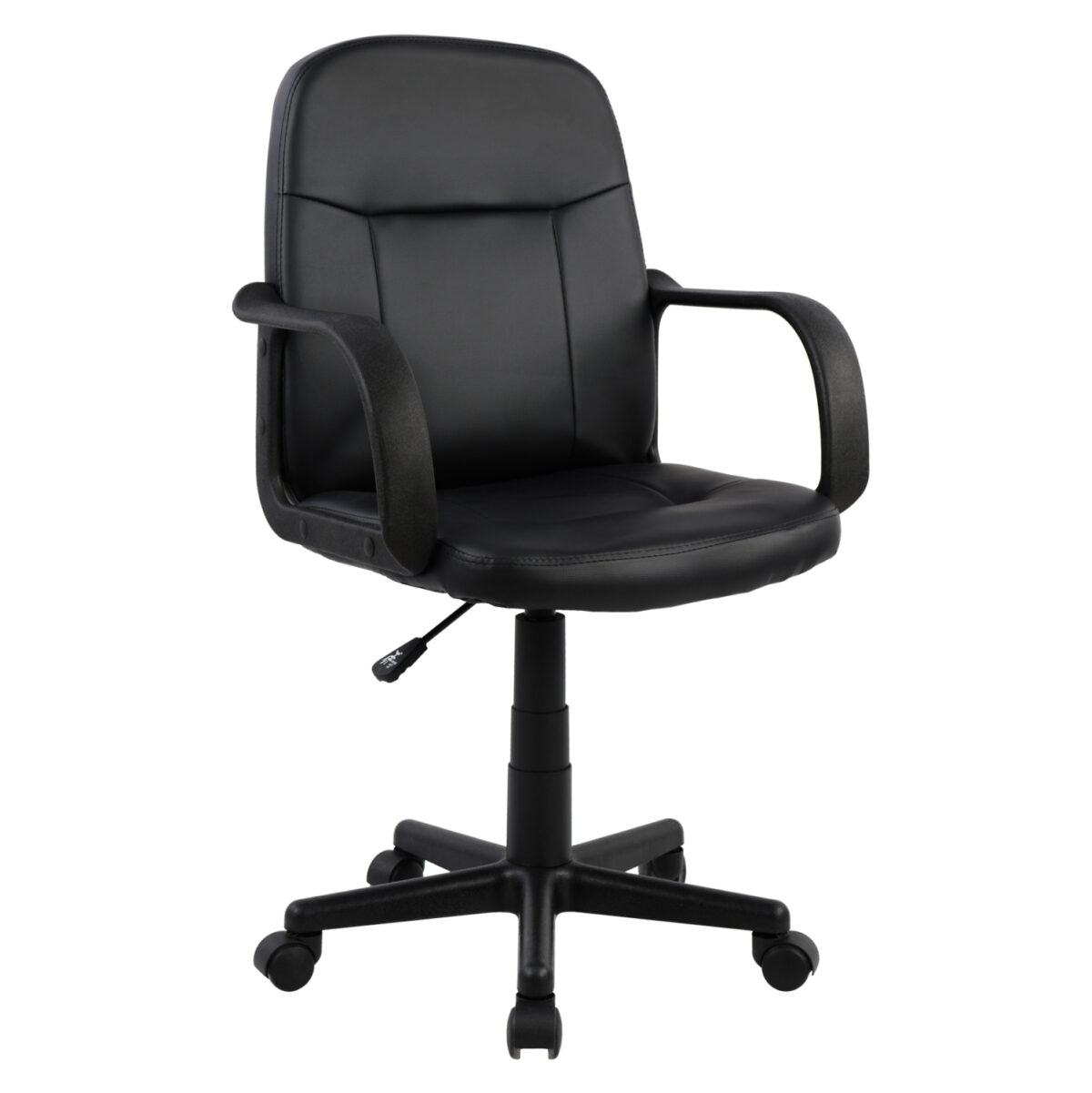 ΚΑΡΕΚΛΑ ΓΡΑΦΕΙΟΥ GRANE LH10.1005 ΜΕ ΜΠΡΑΤΣΑ ΜΑΥΡO PU 56,5x50x88-100Υ εκ. - Image 1