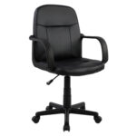 ΚΑΡΕΚΛΑ ΓΡΑΦΕΙΟΥ GRANE LH10.1005 ΜΕ ΜΠΡΑΤΣΑ ΜΑΥΡO PU 56,5x50x88-100Υ εκ.