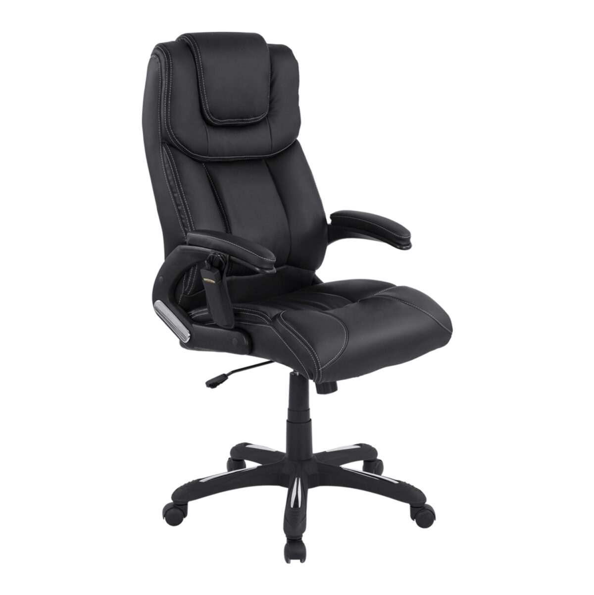 ΚΑΡΕΚΛΑ ΓΡΑΦΕΙΟΥ THORIN LH10.1050.01 ΜΕ MASSAGE ΜΑΥΡΗ  62x70x127Y εκ. - Image 1