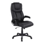 ΚΑΡΕΚΛΑ ΓΡΑΦΕΙΟΥ THORIN LH10.1050.01 ΜΕ MASSAGE ΜΑΥΡΗ  62x70x127Y εκ.
