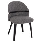 ΚΑΡΕΚΛΑ ΤΡΑΠΕΖΑΡΙΑΣ DEKKER LH10.18249.02 PLYWOOD ΜΑΥΡΟ--ΥΦΑΣΜΑ ΓΚΡΙ 50x60x80Υεκ.