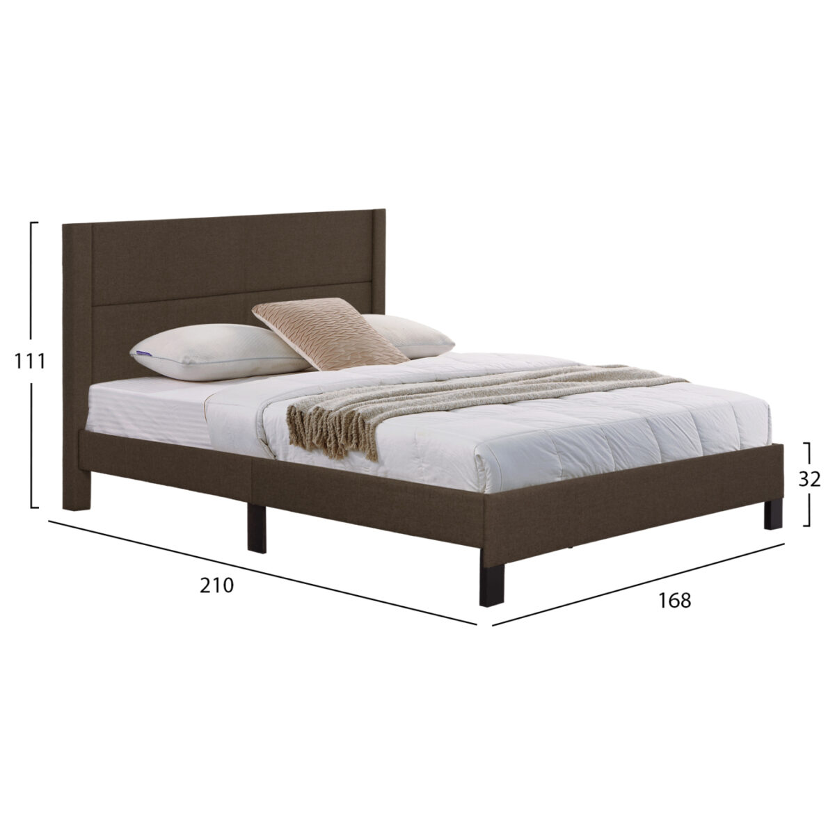 ΚΡΕΒΑΤΙ TRILLOP LH10.666.13 ΚΑΦΕ ΥΦΑΣΜΑ ΓΙΑ ΣΤΡΩΜΑ 160X200εκ. - Image 2