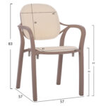 ΠΟΛΥΘΡΟΝΑ ΠΟΛΥΠΡΟΠΥΛΕΝΙΟΥ KHEM LH10.5820.02 ΣΕ ΑΠΟΧΡΩΣΗ ΚΑΠΟΥΤΣΙΝΟ & ΜΠΕΖ 57x57x83Y εκ. - Image 2