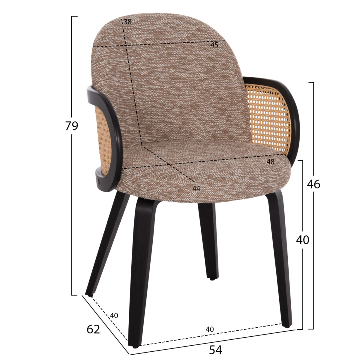 ΠΟΛΥΘΡΟΝΑ ΤΡΑΠΕΖΑΡΙΑΣ BECKER LH10.18246.03 PLYWOOD ΜΑΥΡΟ--ΚΑΦΕ ΥΦΑΣΜΑ 54x62x79Υεκ. - Image 2