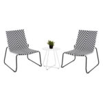 ΣΕΤ LOUNGE 3TMX ΕΞ.ΧΩΡΟΥ PONY LH10.21193.02 ΜΕΤΑΛΛΟ ΚΑΙ ΣΥΝΘ.RATTAN ΣΕ ΛΕΥΚΟ-ΜΑΥΡΟ