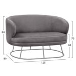 ΣΕΤ ΣΑΛΟΝΙ 2ΘΕΣΙΟΣ & 2 ΠΟΛΥΘΡΟΝΕΣ ARIEN ΓΚΡΙ ΒΕΛΟΥΔΟ ΑΣΗΜΙ ΒΑΣΗ LH10.11051.01 - Image 2