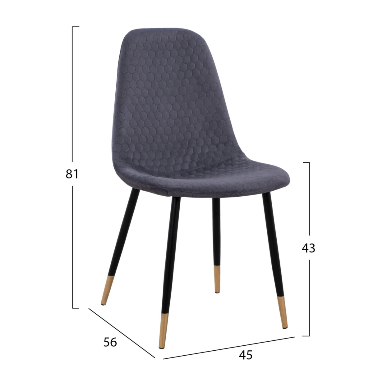 ΣΕΤ ΤΡΑΠΕΖΑΡΙΑΣ 5ΤΜΧ ALIZA LH10.11196.01 MDF TOP-ΒΕΛΟΥΔΟ ΓΚΡΙ & ΜΕΤΑΛΛΟ ΜΑΥΡΟ - Image 3