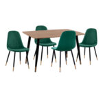 ΣΕΤ ΤΡΑΠΕΖΑΡΙΑΣ 5ΤΜΧ ALIZA LH10.11196.03 MDF TOP-ΒΕΛΟΥΔΟ ΚΥΠΑΡΙΣΣΙ & ΜΕΤΑΛΛΟ ΜΑΥΡΟ