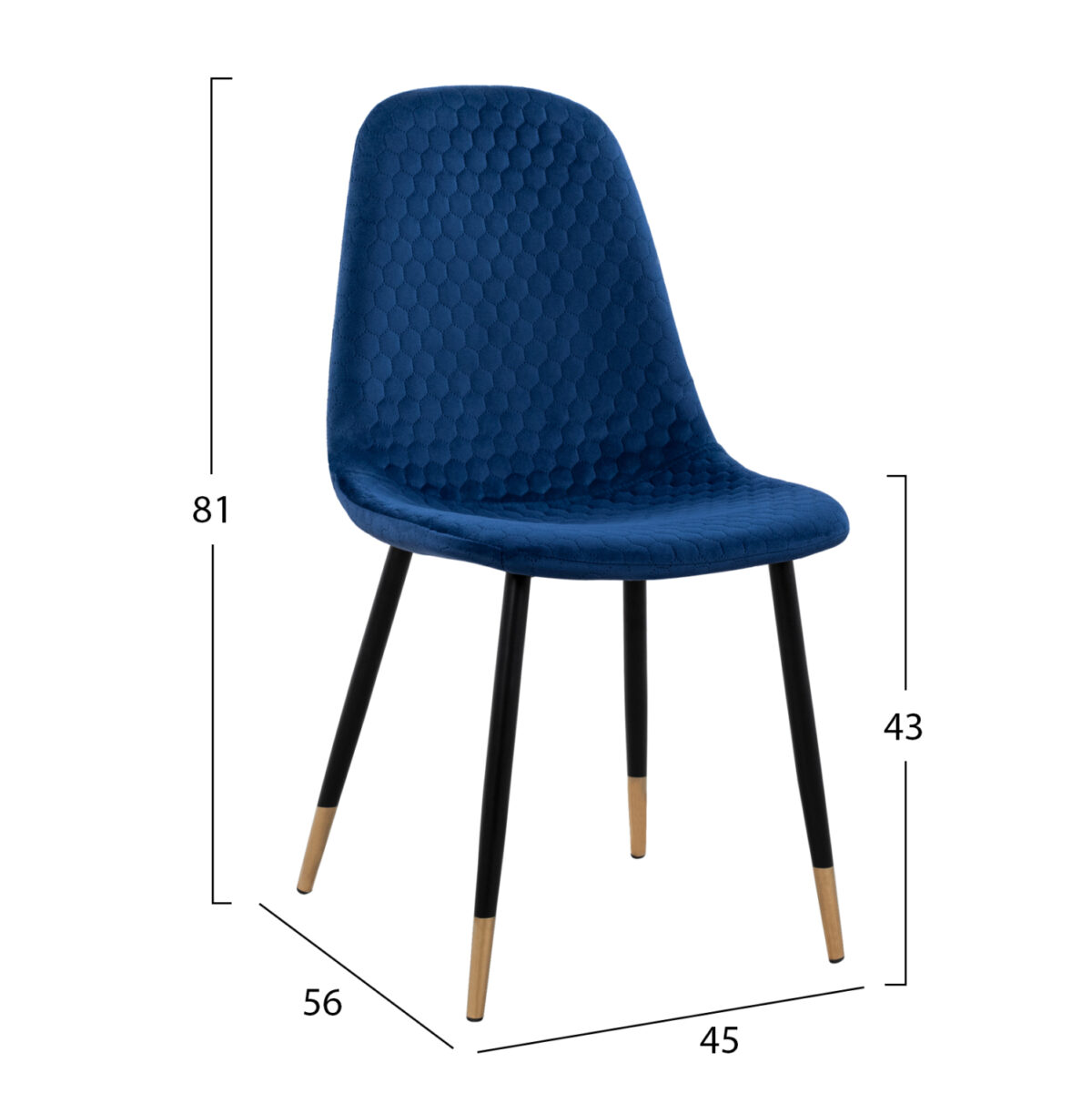 ΣΕΤ ΤΡΑΠΕΖΑΡΙΑΣ 5ΤΜΧ ALIZA LH10.11196.08 MDF TOP-ΒΕΛΟΥΔΟ ΜΠΛΕ & ΜΕΤΑΛΛΟ ΜΑΥΡΟ - Image 1