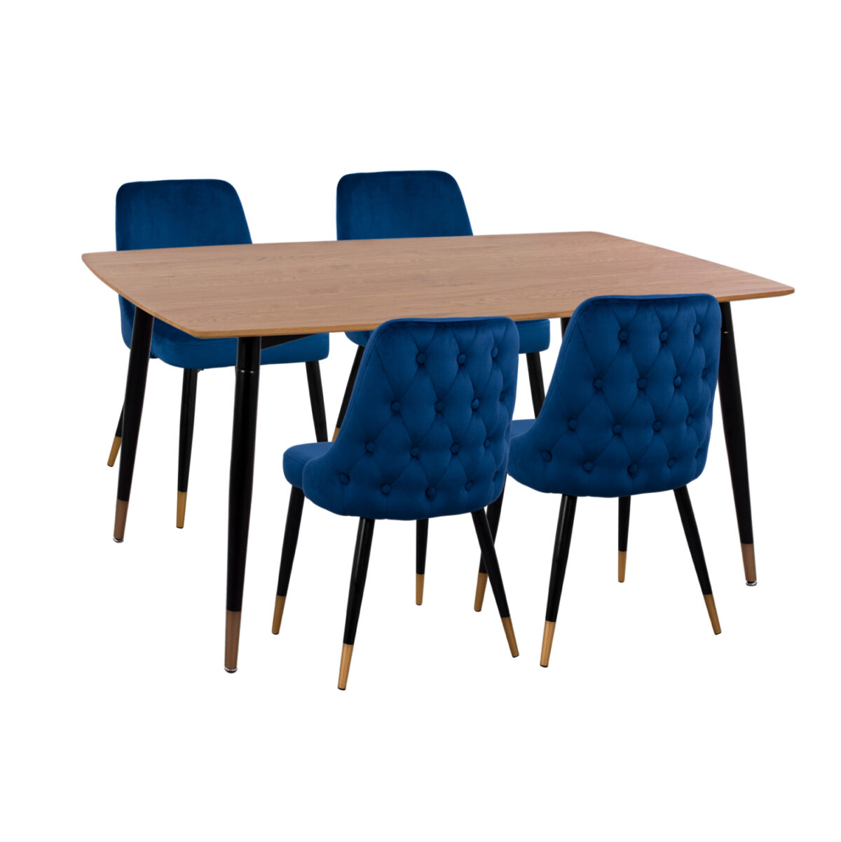 ΣΕΤ ΤΡΑΠΕΖΑΡΙΑΣ 5ΤΜΧ JOLIE LH10.11198.08 MDF TOP-ΒΕΛΟΥΔΟ ΜΠΛΕ & ΜΕΤΑΛΛΟ ΜΑΥΡΟ - Image 1