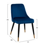ΣΕΤ ΤΡΑΠΕΖΑΡΙΑΣ 5ΤΜΧ JOLIE LH10.11198.08 MDF TOP-ΒΕΛΟΥΔΟ ΜΠΛΕ & ΜΕΤΑΛΛΟ ΜΑΥΡΟ - Image 3