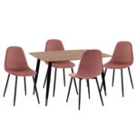 ΣΕΤ ΤΡΑΠΕΖΑΡΙΑΣ 5ΤΜΧ ALIZA LH10.21201 MDF TOP-ΒΕΛΟΥΔΟ ΣΑΠΙΟ ΜΗΛΟ & ΜΕΤΑΛΛΟ ΜΑΥΡΟ