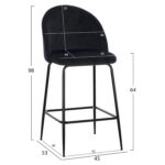 ΣΚΑΜΠΟ ODED ΜΕΣΑΙΟΥ ΥΨΟΥΣ LH10.8732.14 ΜΕ ΜΕΤΑΛΛΙΚΑ ΠΟΔΙΑ & ΒΕΛΟΥΔΟ ΜΑΥΡΟ 45x53x98 εκ. - Image 2