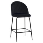 ΣΚΑΜΠΟ ODED ΜΕΣΑΙΟΥ ΥΨΟΥΣ LH10.8732.14 ΜΕ ΜΕΤΑΛΛΙΚΑ ΠΟΔΙΑ & ΒΕΛΟΥΔΟ ΜΑΥΡΟ 45x53x98 εκ.