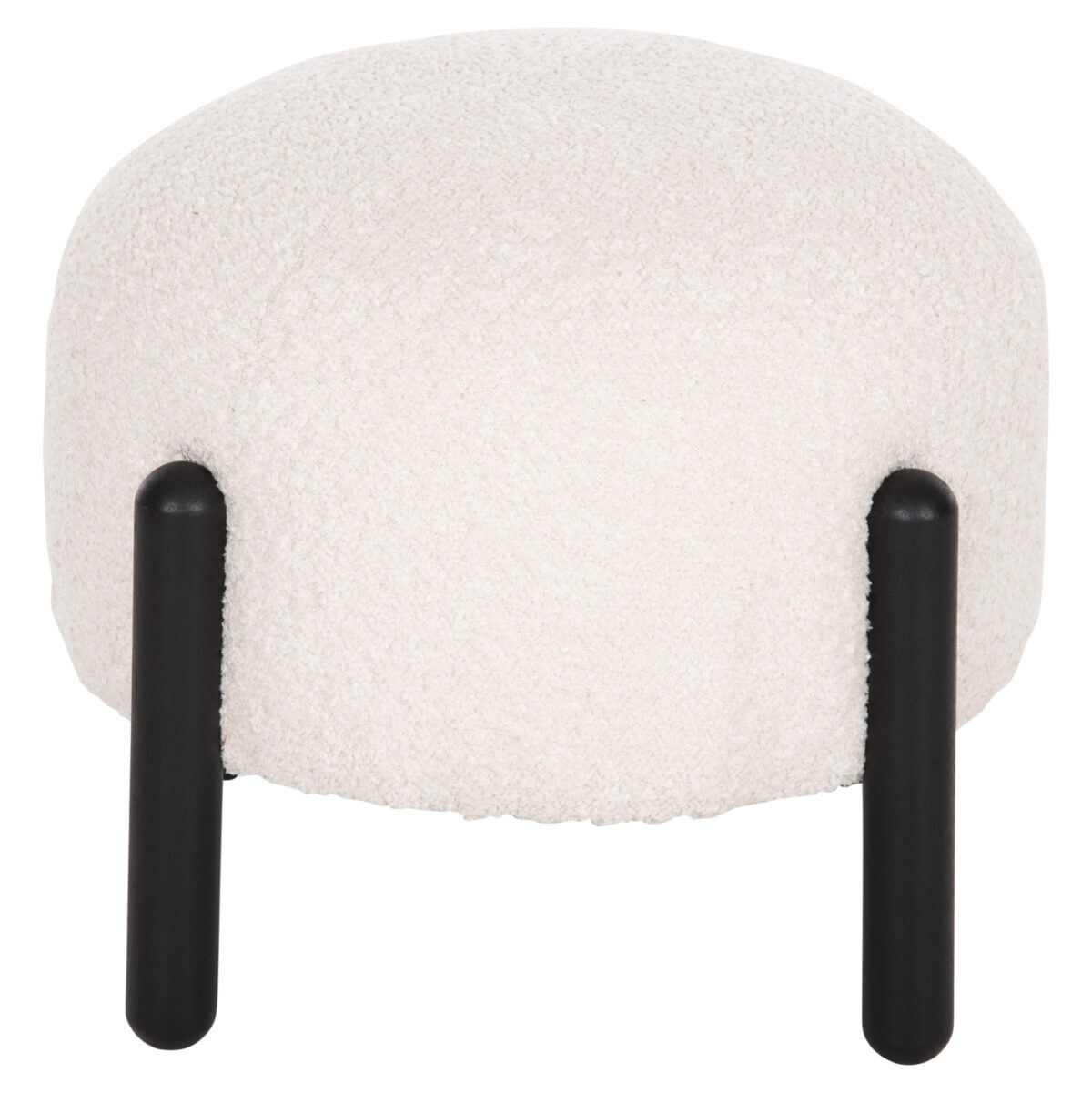 ΣΚΑΜΠΟ EWAN ΣΤΡΟΓΓΥΛΟ LH10.9596.06 ΕΚΡΟΥ ΜΠΟΥΚΛΕ ΥΦΑΣΜΑ-ΜΑΥΡΑ ΜΕΤΑΛΛΙΚΑ ΠΟΔΙΑ Φ45x36Υεκ. - Image 3