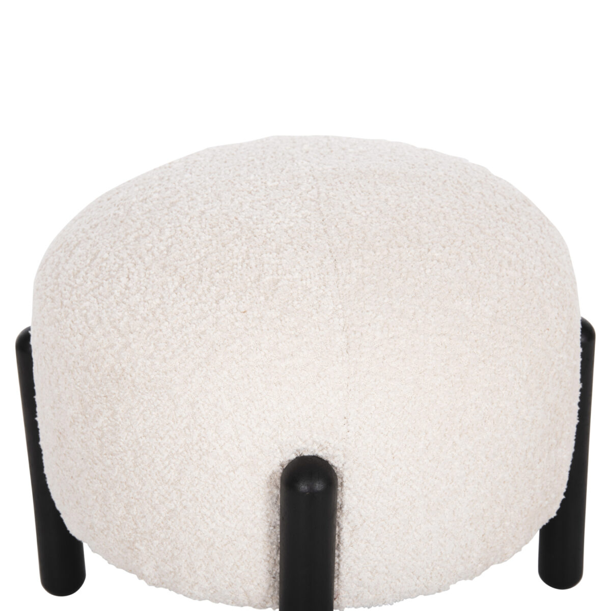 ΣΚΑΜΠΟ EWAN ΣΤΡΟΓΓΥΛΟ LH10.9596.06 ΕΚΡΟΥ ΜΠΟΥΚΛΕ ΥΦΑΣΜΑ-ΜΑΥΡΑ ΜΕΤΑΛΛΙΚΑ ΠΟΔΙΑ Φ45x36Υεκ. - Image 4