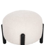 ΣΚΑΜΠΟ EWAN ΣΤΡΟΓΓΥΛΟ LH10.9596.06 ΕΚΡΟΥ ΜΠΟΥΚΛΕ ΥΦΑΣΜΑ-ΜΑΥΡΑ ΜΕΤΑΛΛΙΚΑ ΠΟΔΙΑ Φ45x36Υεκ. - Image 4