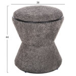 ΣΚΑΜΠΟ ΣΤΡΟΓΓΥΛΟ LINNER LH10.9604.01 ΜΠΟΥΚΛΕ ΥΦΑΣΜΑ ΓΚΡΙ-ΜΑΥΡΗ ΛΕΠΤΟΜΕΡΕΙΑ Φ38x44Υεκ. - Image 2