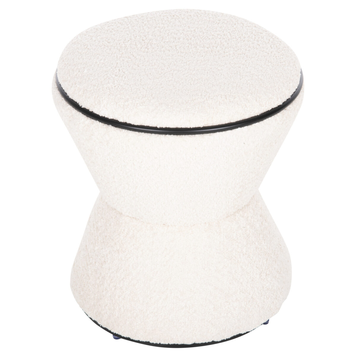 ΣΚΑΜΠΟ ΣΤΡΟΓΓΥΛΟ LINNER LH10.9604.06 ΜΠΟΥΚΛΕ ΥΦΑΣΜΑ ΕΚΡΟΥ-ΜΑΥΡΗ ΛΕΠΤΟΜΕΡΕΙΑ Φ38x44 εκ. - Image 4