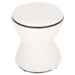 ΣΚΑΜΠΟ ΣΤΡΟΓΓΥΛΟ LINNER LH10.9604.06 ΜΠΟΥΚΛΕ ΥΦΑΣΜΑ ΕΚΡΟΥ-ΜΑΥΡΗ ΛΕΠΤΟΜΕΡΕΙΑ Φ38x44 εκ. - Image 4