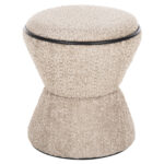 ΣΚΑΜΠΟ ΣΤΡΟΓΓΥΛΟ LINNER LH10.9604.08 ΜΠΟΥΚΛΕ ΥΦΑΣΜΑ ΜΠΕΖ-ΜΑΥΡΗ ΛΕΠΤΟΜΕΡΕΙΑ Φ38x44 εκ.