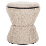 ΣΚΑΜΠΟ ΣΤΡΟΓΓΥΛΟ LINNER LH10.9604.08 ΜΠΟΥΚΛΕ ΥΦΑΣΜΑ ΜΠΕΖ-ΜΑΥΡΗ ΛΕΠΤΟΜΕΡΕΙΑ Φ38x44 εκ. - Image 3