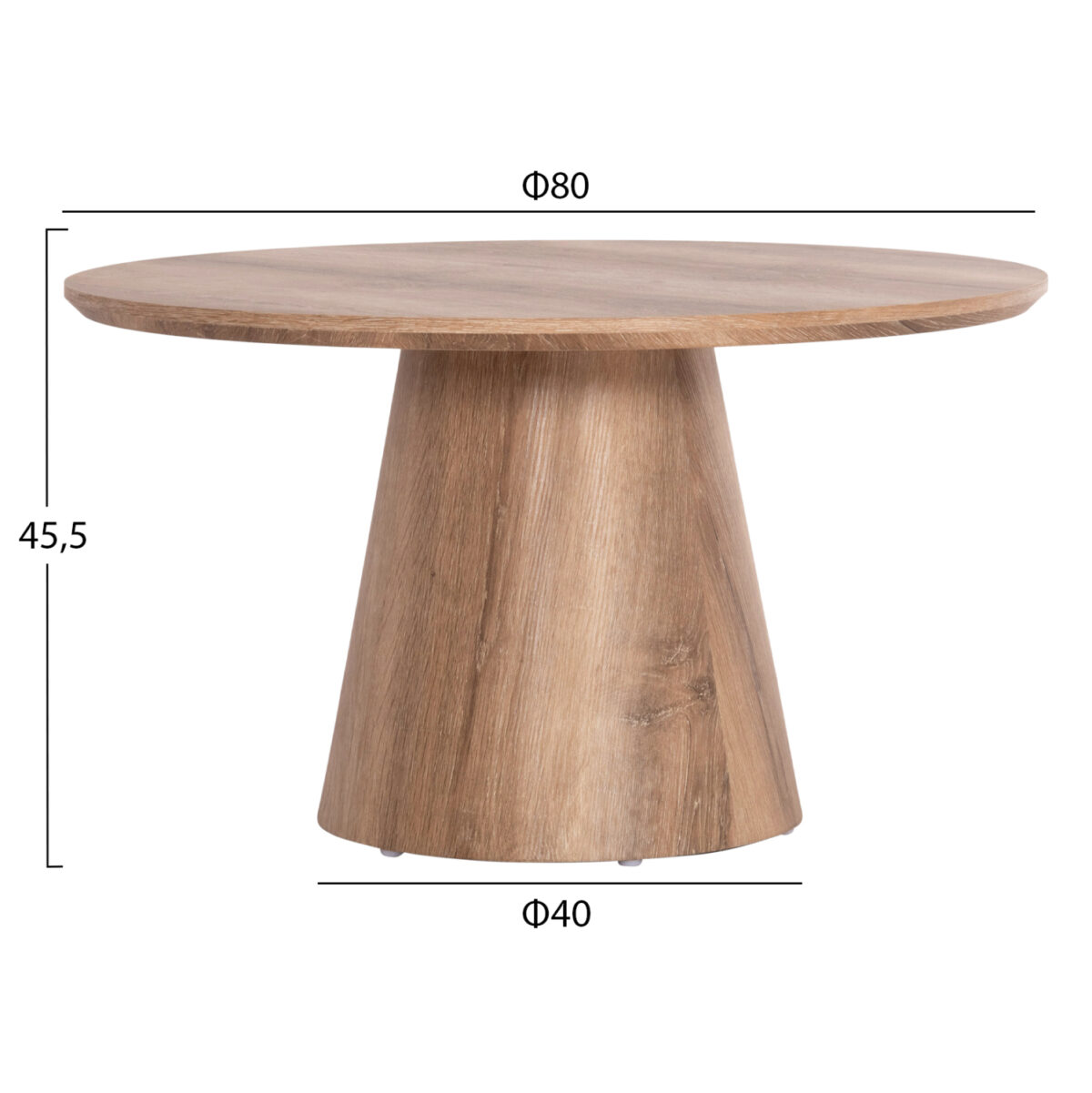 ΤΡΑΠΕΖΙ ΣΑΛΟΝΙΟΥ KARAN LH10.18028 MDF ΣΕ ΦΥΣΙΚΟ ΧΡΩΜΑ ΞΥΛΟΥ Φ80x45,5Υεκ. - Image 2
