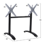 ΒΑΣΗ ΑΛΟΥΜΙΝΙΟΥ ΔΙΣΤΗΛΗ LH10.468.01 ΜΑΥΡΟ ΜΑΤ 78X59,5X73Υ εκ. - Image 2