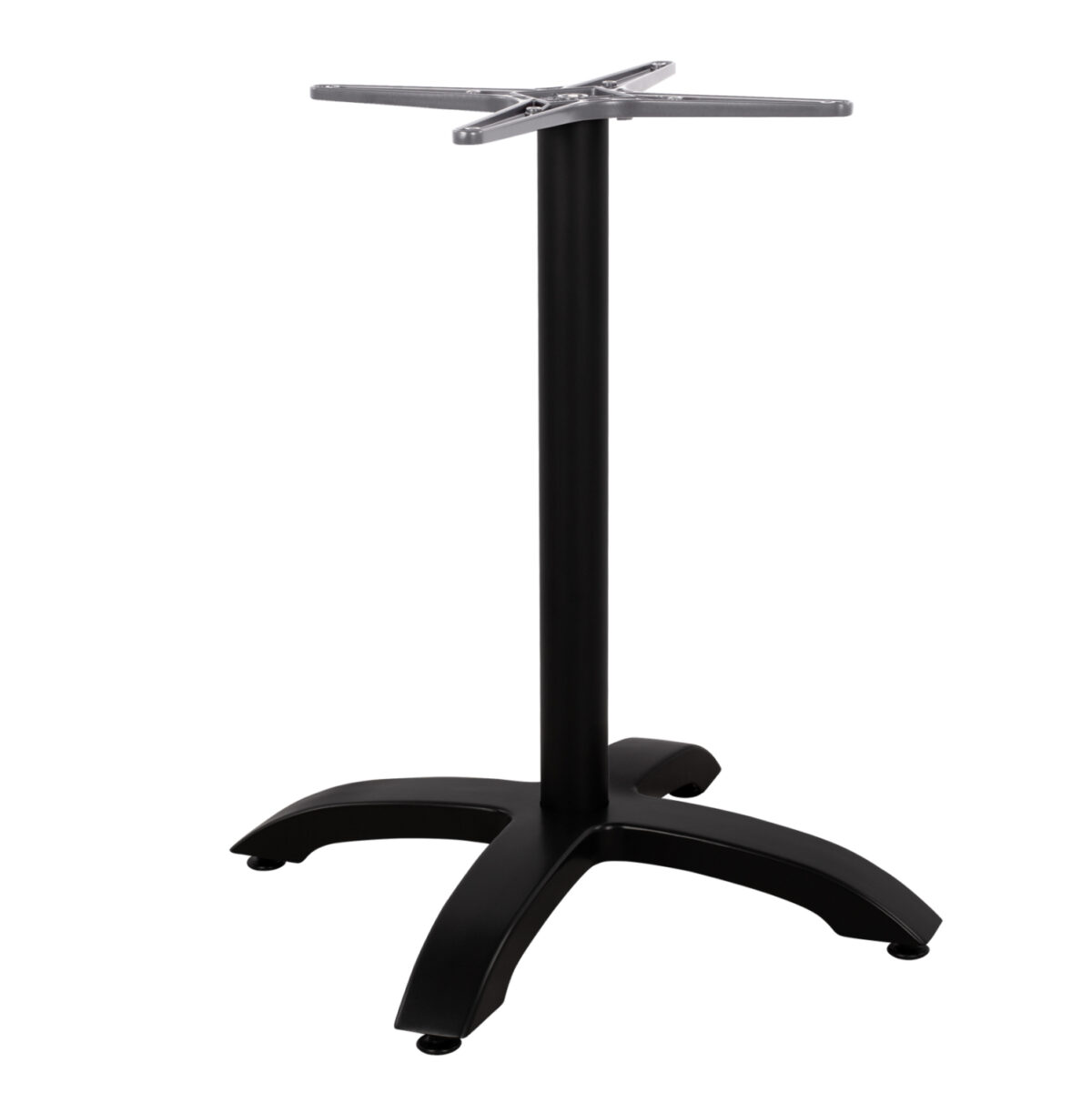 ΒΑΣΗ ΑΛΟΥΜΙΝΙΟΥ LH10.460.01 ΜΑΥΡΟ ΜΑΤ 66Χ66Χ72Υεκ. ΜΕ ΣΤΑΥΡΟ 48Χ48εκ. - Image 1