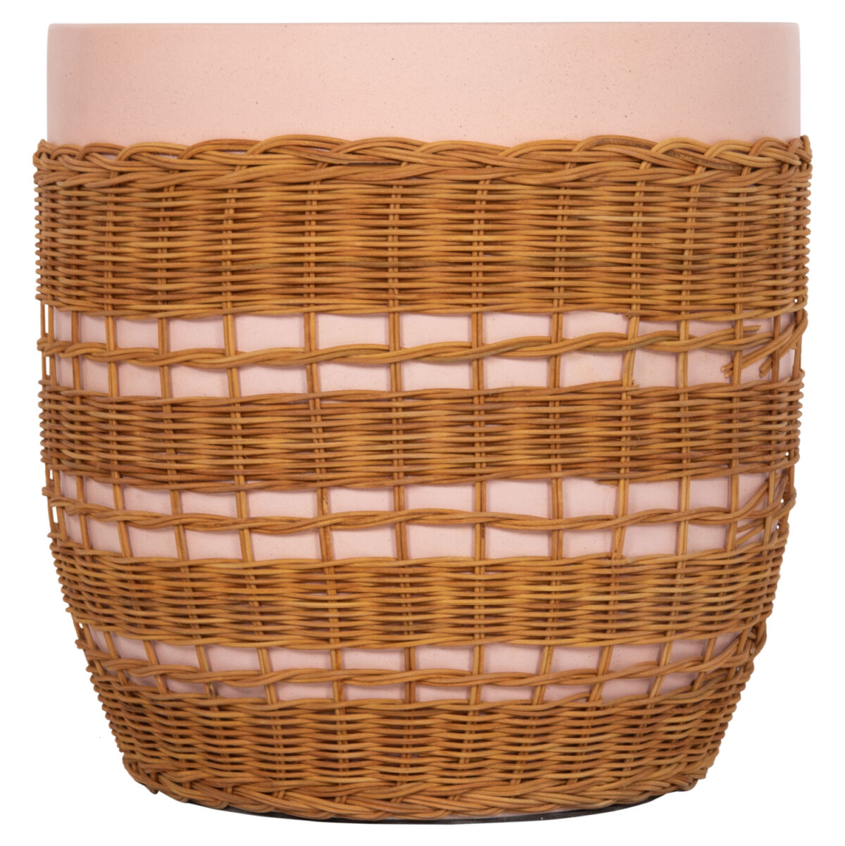 ΒΟΗΘΗΤΙΚΟ ΤΡΑΠΕΖΙ VILHENA LH10.18166 FIBER CEMENT ΡΟΖ-RATTAN ΦΥΣΙΚΟ Φ44.5x45Υεκ. - Image 3