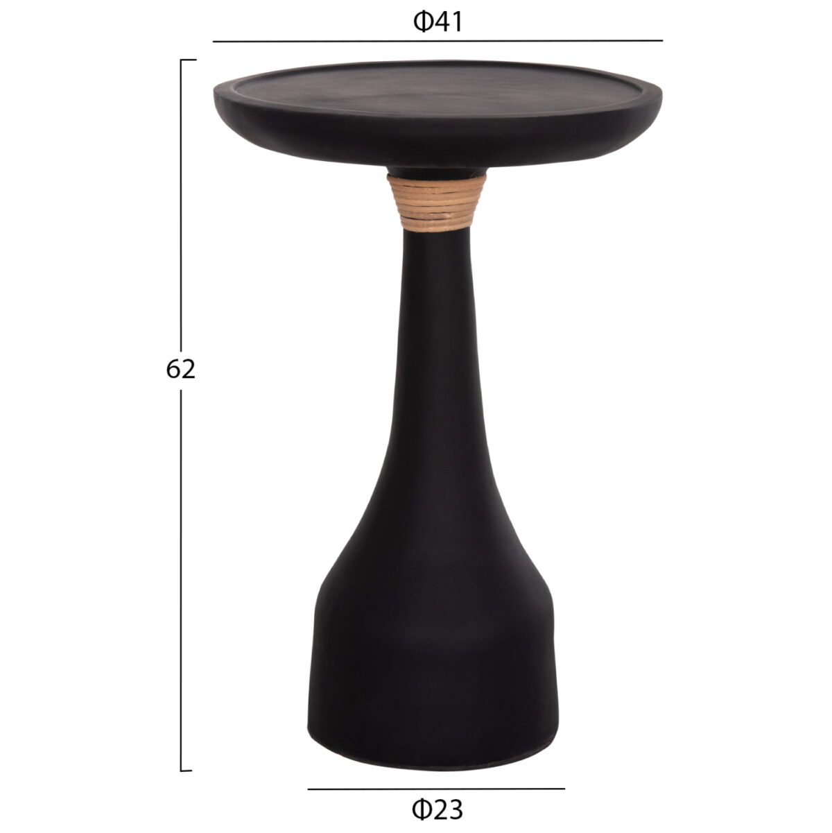 ΒΟΗΘΗΤΙΚΟ ΤΡΑΠΕΖΙ ΓΙΑ ΛΑΜΠΑΤΕΡ TORG LH10.18170.01 FIBER CEMENT ΜΑΥΡΟ Φ41x62Υεκ. - Image 2