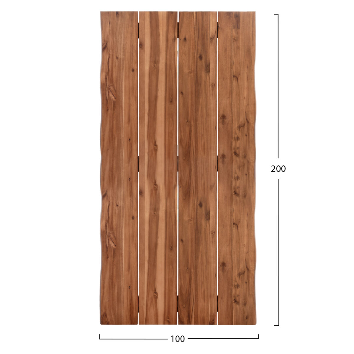ΕΠΙΦΑΝΕΙΑ ΤΡΑΠΕΖΙΟΥ ΟΡΘΟΓΩΝΙΑ ΑΠΟ ΜΑΣΙΦ ΞΥΛΟ ΑΚΑΚΙΑΣ LH10.6303.01--200x100x3.5(πάχος)εκ - Image 2