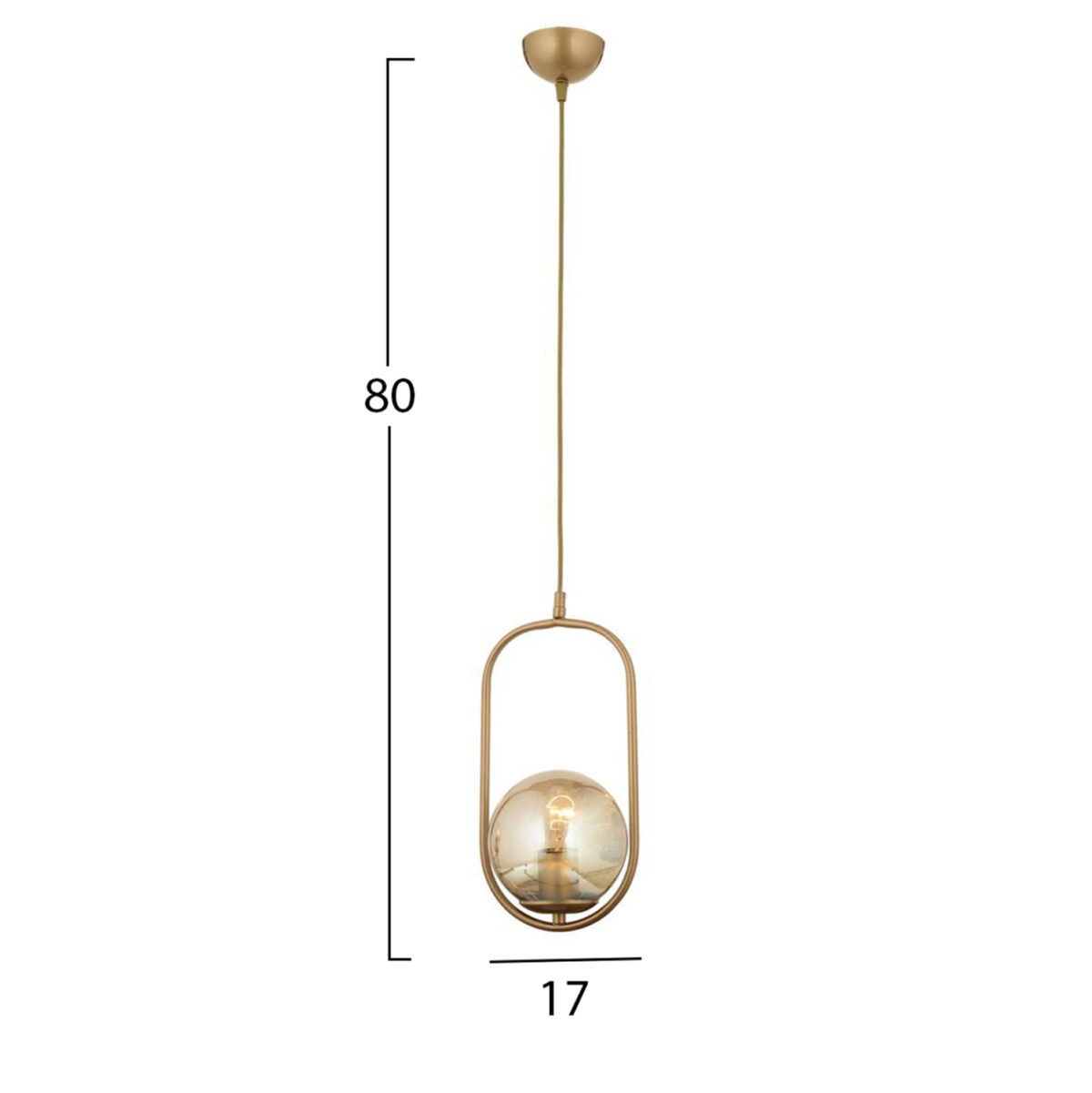 ΦΩΤΙΣΤΙΚΟ ΟΡΟΦΗΣ ΜΕΤΑΛΛΙΚΟ ΧΡΥΣΟ LH10.7386.02  17x80 εκ. - Image 2