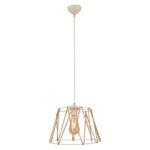 ΦΩΤΙΣΤΙΚΟ ΟΡΟΦΗΣ ΜΕΤΑΛΛΙΚΟ ΛΕΥΚΟ ΜΕ ΣΧΟΙΝΙ ΜΠΕΖ LH10.7566.03 Φ30x81Υ εκ.