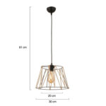 ΦΩΤΙΣΤΙΚΟ ΟΡΟΦΗΣ ΜΕΤΑΛΛΙΚΟ ΜΑΥΡΟ ΜΕ ΣΧΟΙΝΙ ΜΠΕΖ LH10.7566.01 Φ30x81Υ εκ. - Image 2