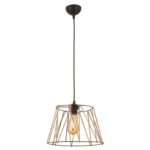 ΦΩΤΙΣΤΙΚΟ ΟΡΟΦΗΣ ΜΕΤΑΛΛΙΚΟ ΜΑΥΡΟ ΜΕ ΣΧΟΙΝΙ ΜΠΕΖ LH10.7566.01 Φ30x81Υ εκ.