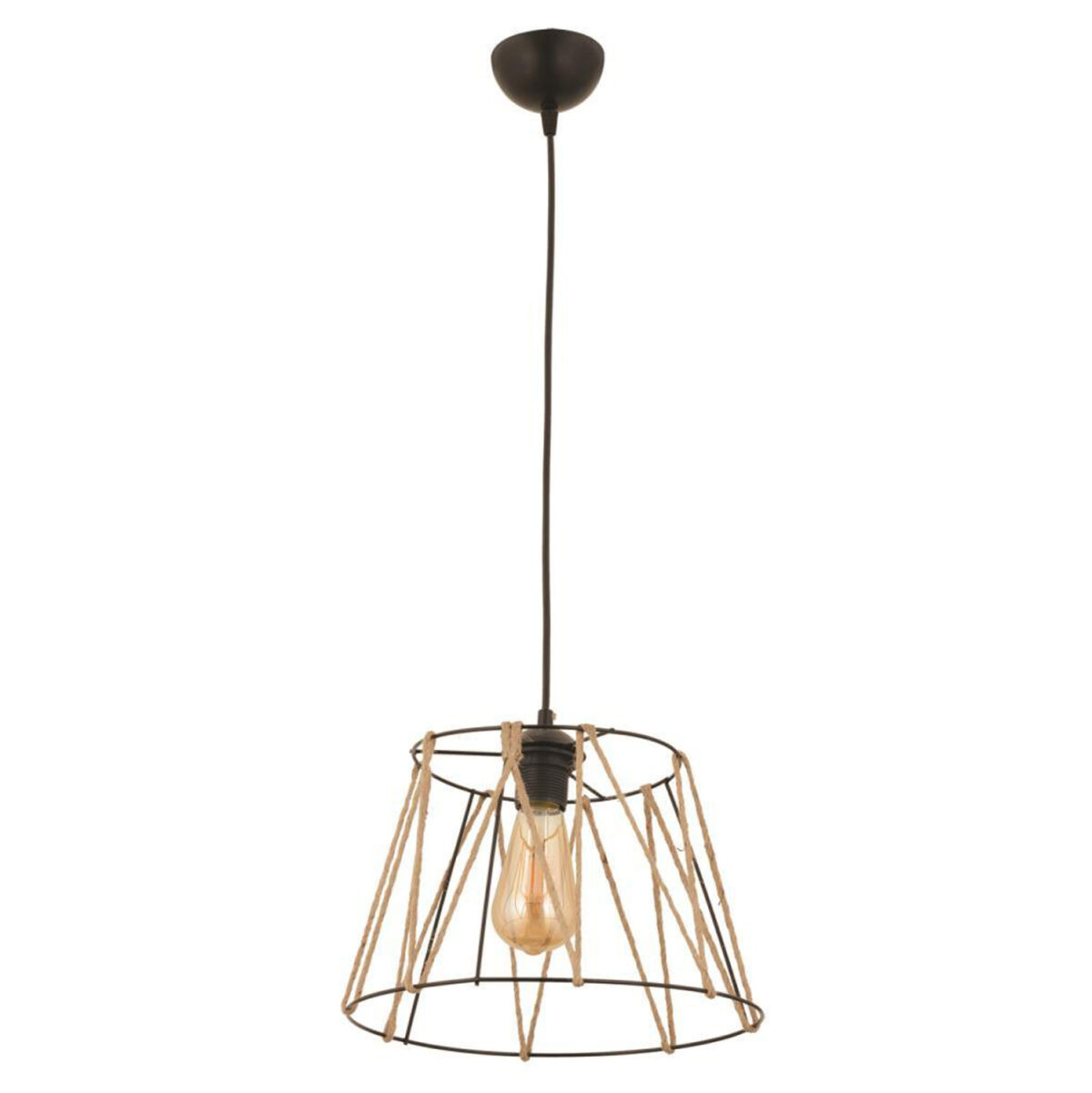 ΦΩΤΙΣΤΙΚΟ ΟΡΟΦΗΣ ΜΕΤΑΛΛΙΚΟ ΜΑΥΡΟ ΜΕ ΣΧΟΙΝΙ ΜΠΕΖ LH10.7566.01 Φ30x81Υ εκ. - Image 3