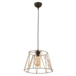 ΦΩΤΙΣΤΙΚΟ ΟΡΟΦΗΣ ΜΕΤΑΛΛΙΚΟ ΜΑΥΡΟ ΜΕ ΣΧΟΙΝΙ ΜΠΕΖ LH10.7566.01 Φ30x81Υ εκ. - Image 3