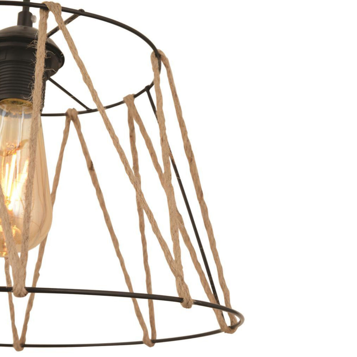 ΦΩΤΙΣΤΙΚΟ ΟΡΟΦΗΣ ΜΕΤΑΛΛΙΚΟ ΜΑΥΡΟ ΜΕ ΣΧΟΙΝΙ ΜΠΕΖ LH10.7566.01 Φ30x81Υ εκ. - Image 4