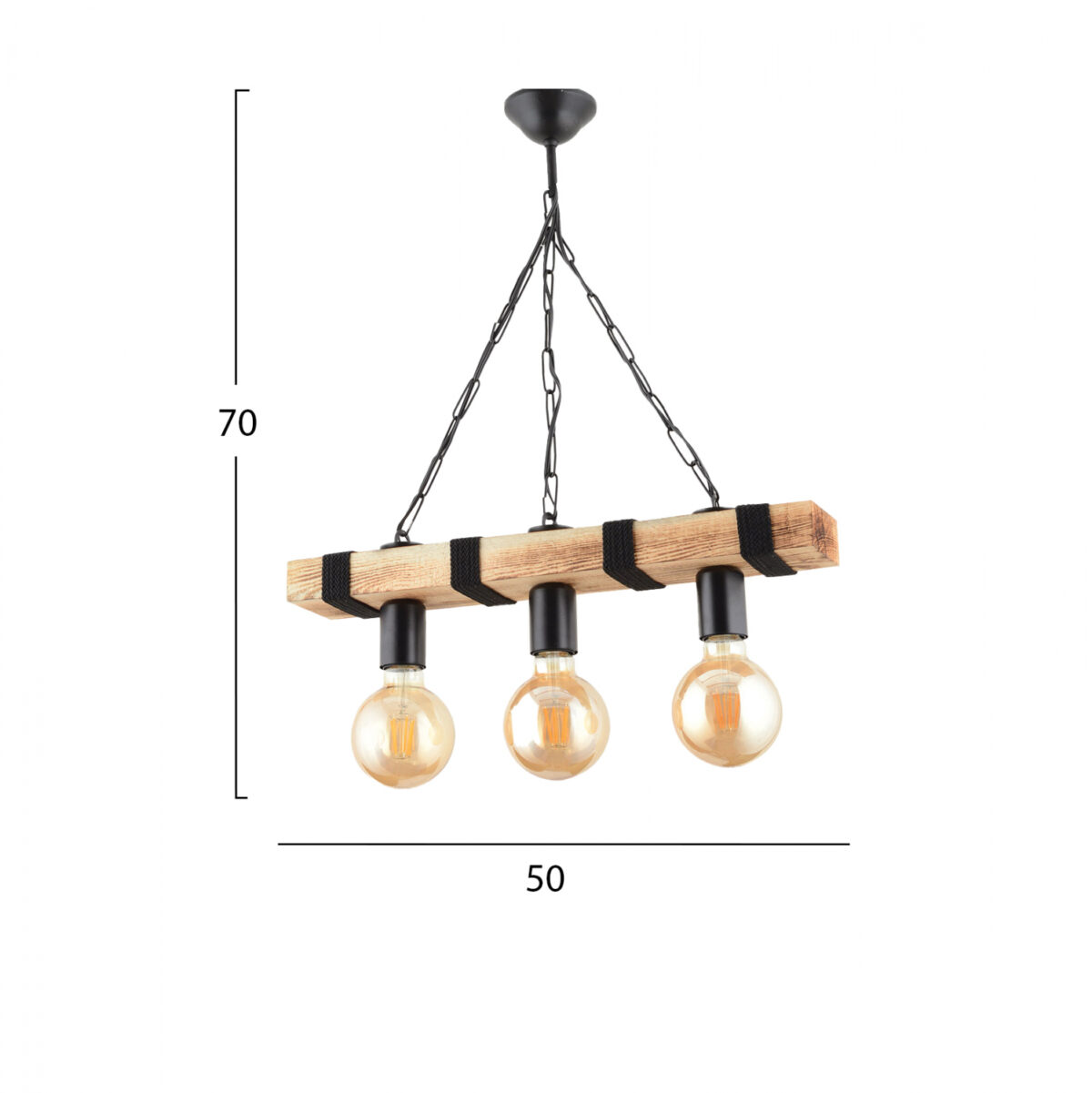 ΦΩΤΙΣΤΙΚΟ ΟΡΟΦΗΣ ΤΡΙΦΩΤΟ LH10.7504 50x70 εκ. - Image 2